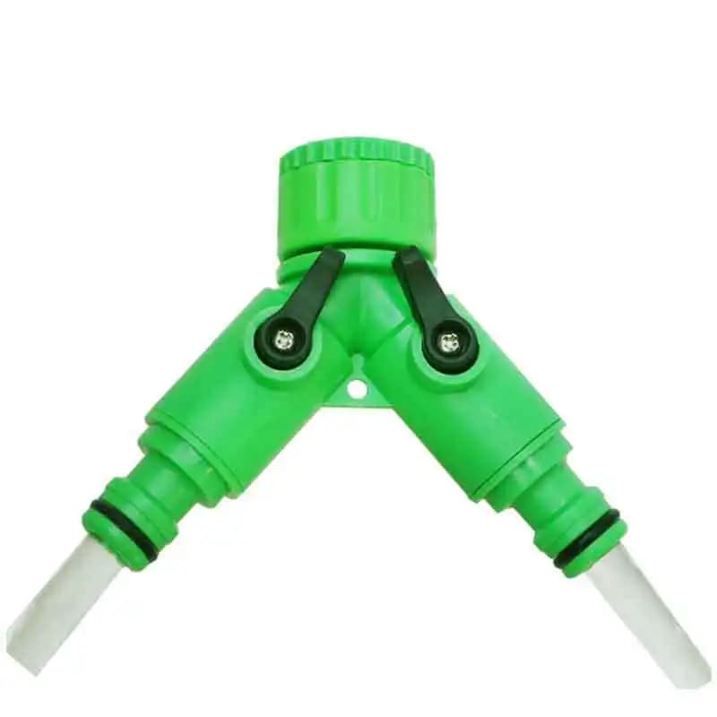 Splitter per tubo da giardino a 2 vie Connettore per tubo da giardino con rubinetto Irrigazione Spegnimento per l'irrigazione della piantagione di fiori paesaggistica