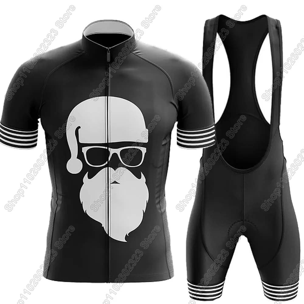 Maglia da ciclismo Hipster-Santa 2025 Set Abbigliamento da bicicletta estivo da uomo Camicie da bici da strada Completo da bicicletta Pantaloncini con bretelle MTB Ropa Maillot