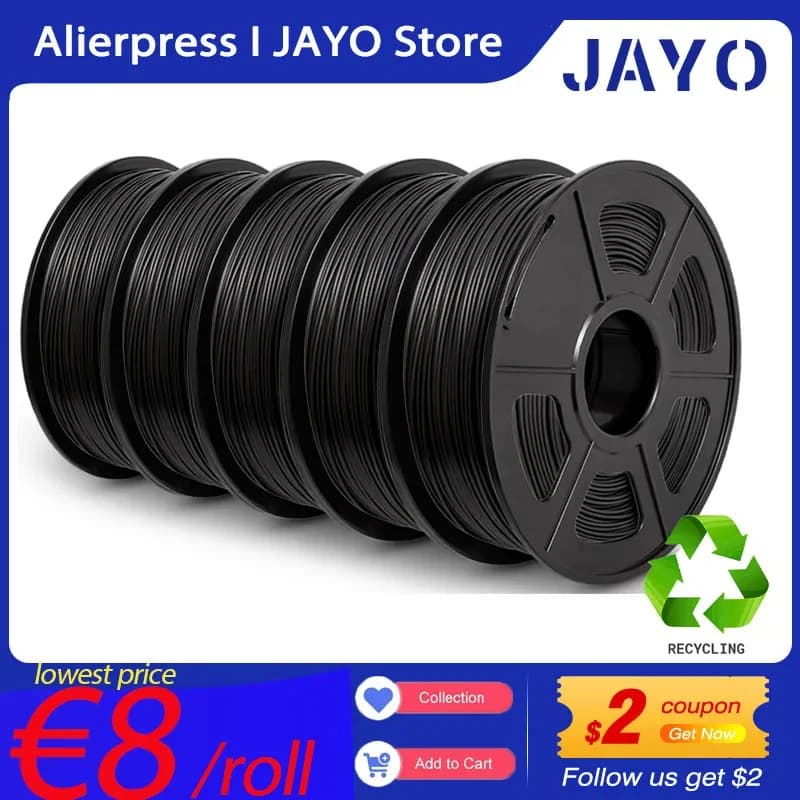 JAYO 3D Printer Filament pla plus/PLA MATTE PETG/SILK/PLA/ABS 5Roll 1.75mm Environmental Material For 3D Pen & Printers DIY Gift