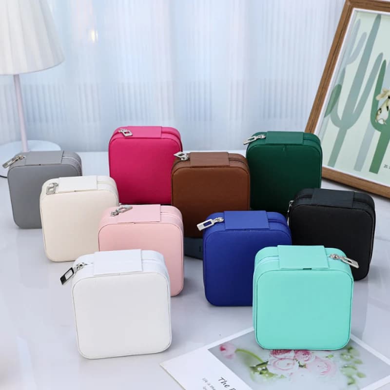 Scatola di imballaggio dell'esposizione di immagazzinaggio dei gioielli della borsa dei gioielli della chiusura lampo dei gioielli del mini portagioie portatile di nuova moda