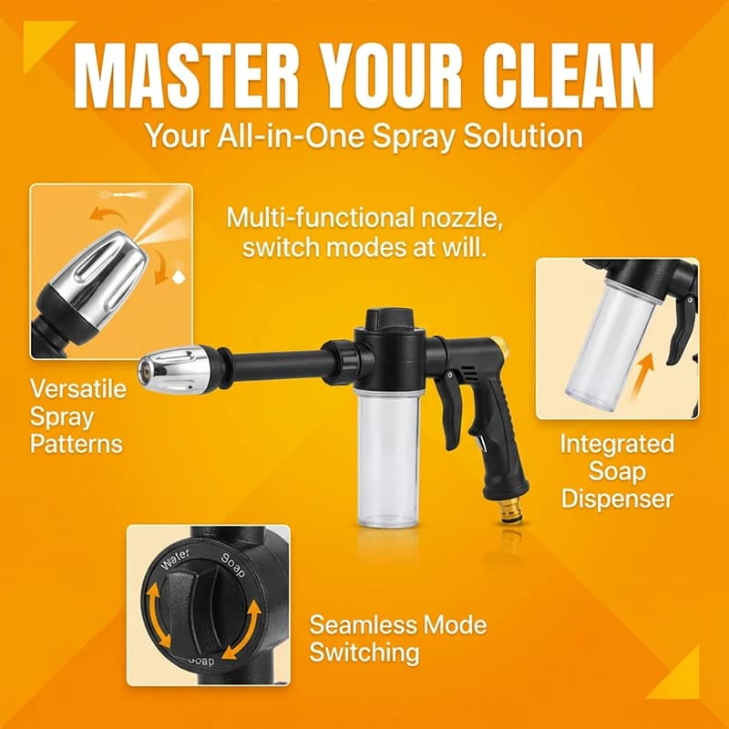 Idropulitrice Portatile, Spray 2 Volte Più Potente, Facile da Usare per Donne e Anziani, Ideale per Lavaggio Auto, Piante, Pulizia e Gonfiaggio Pneumatici