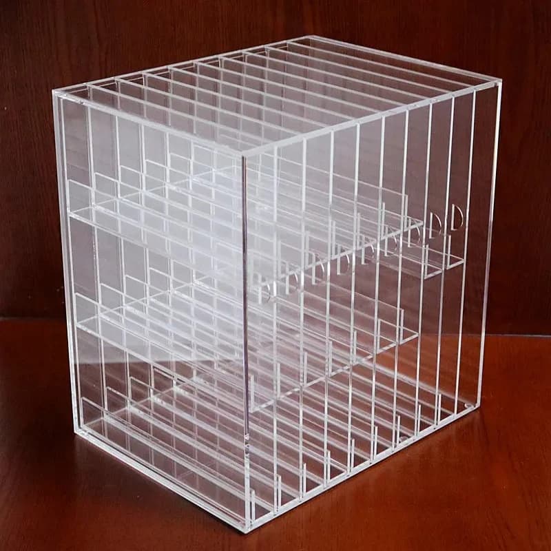 Premium Acrylic Drawer Organizer: Side Sliding Makeup Holder for Shade and Transparent Cosmetic Display