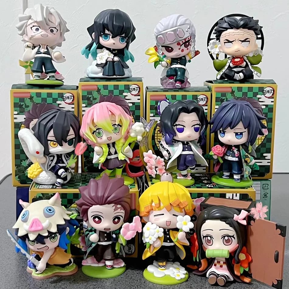 Nuova Statuetta Anime Demon Slayer Tanjiro Kamado Nezuko, Scatola Sorpresa, Modello Creativo Personalizzato, Ornamento, Regalo a Sorpresa