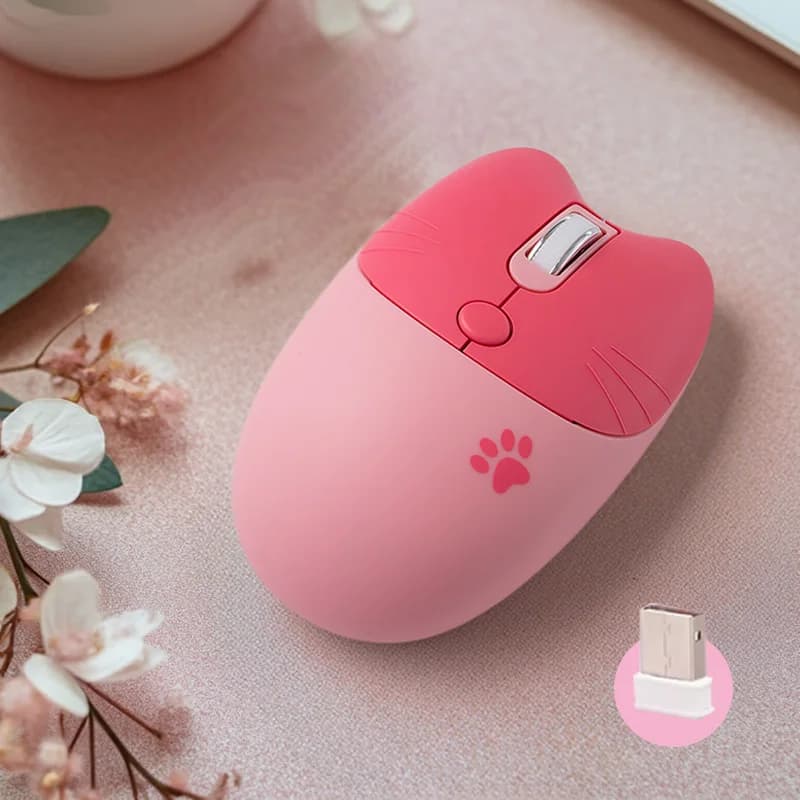 Mouse Wireless Mofii Cute Cat 2.4G, ricevitore USB Plug and Play, 3 DPI regolabili, compatibile con Laptop,PC, Computer