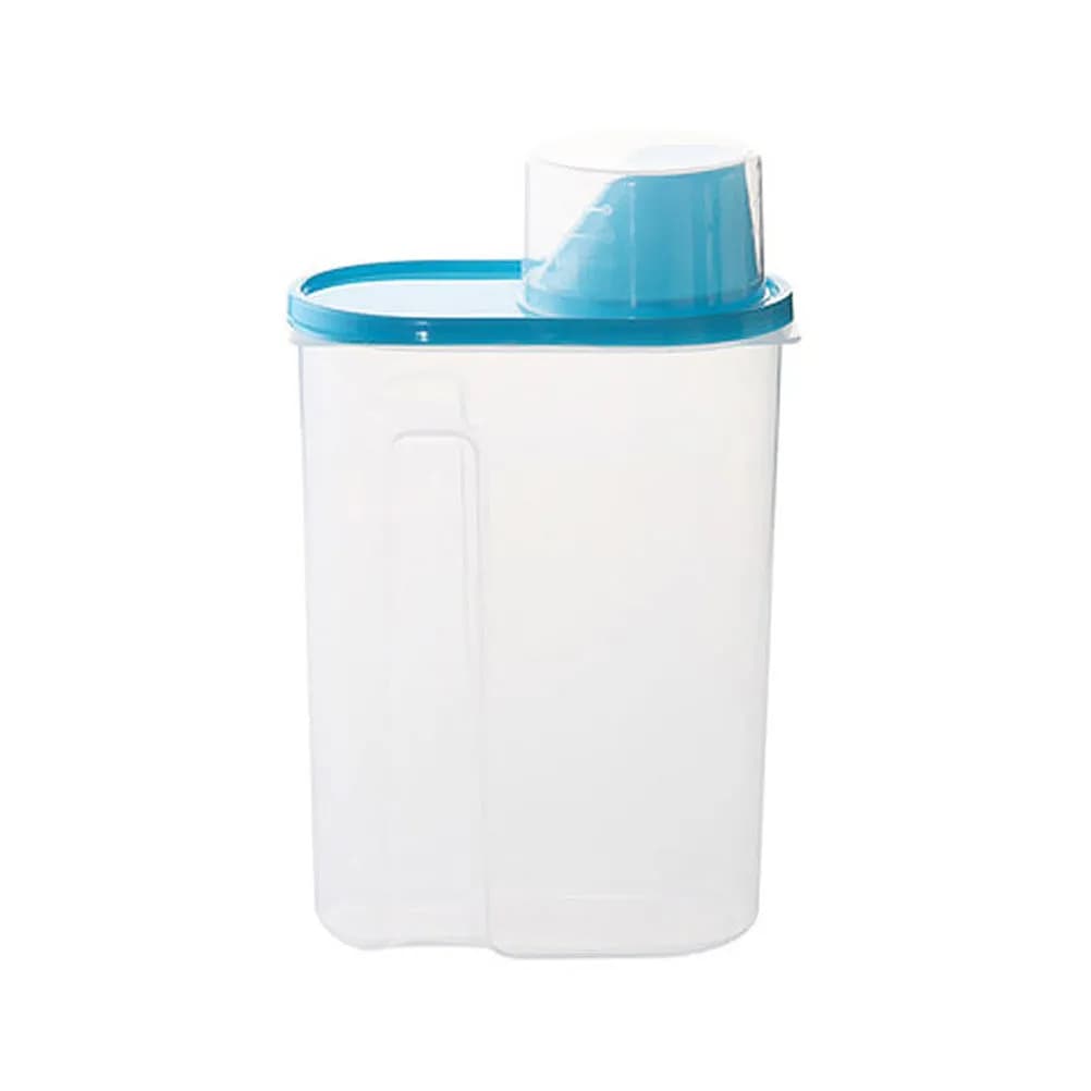 Clear Airtight Food Storage Container with Pour Spout and Measuring Cup Lid for Cereal Rice Grains Beans Nuts Seasoning Sugar