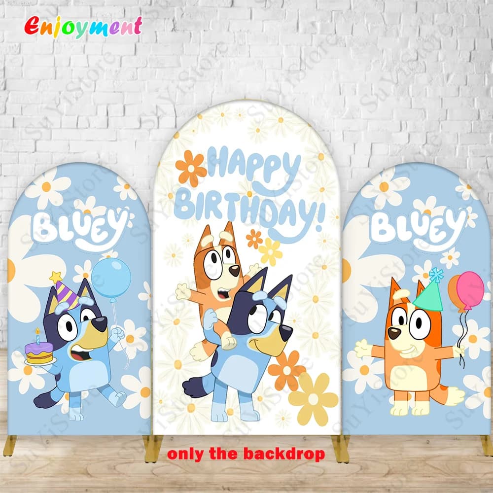 Copertura per sfondo ad arco per cani blu Forniture per feste di compleanno per bambini Fotografia Foto Prop Sfondo Decorazione Banner per baby shower