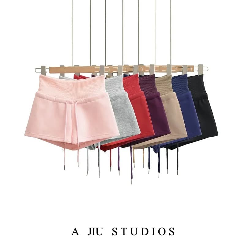 American Style Hot Girl Elastic Waist Drawstring Casual Shorts Women Summer New Slimming Versatile Low Waist Sexy Butt Coveri...