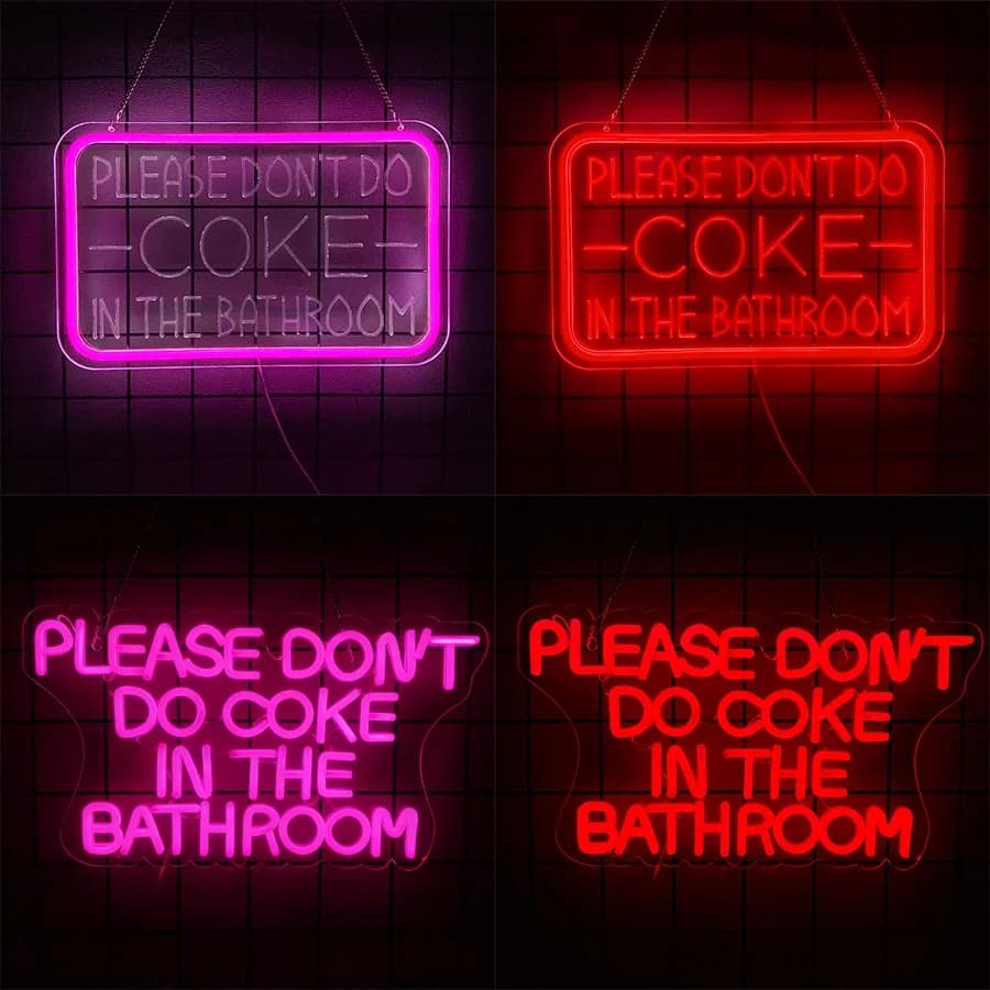 Accessori 3D Intagliati per Decorazione Casa, Arredamento Camera da Letto, Oggetti per Feste, Insegna al Neon LED Insegna per il bagno per aziende e negozi