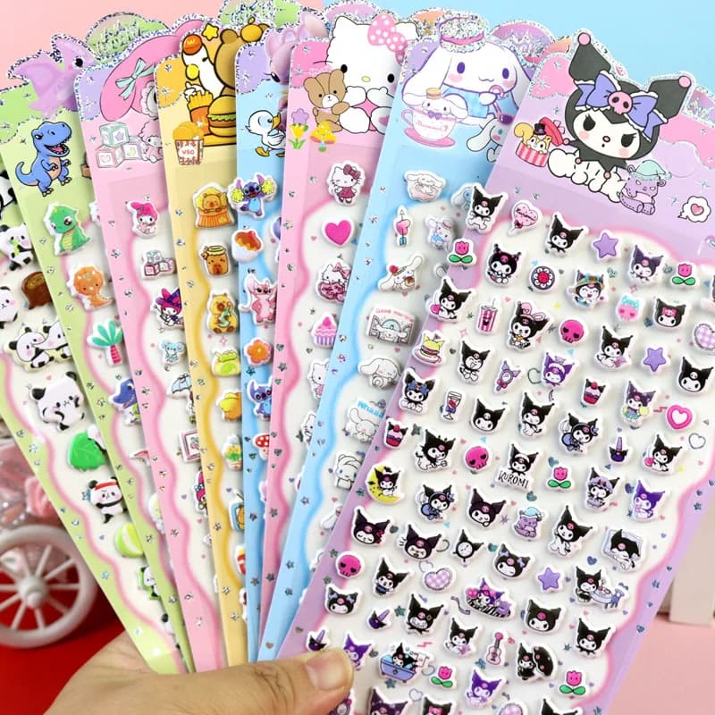 1Pc Sanrio Hello Kitty Kuromi 3D Bubble Stickers Melody Cinnamoroll Custodia per cellulare Notebook Tazza Valigia Chitarra Giocattolo Adesivo
