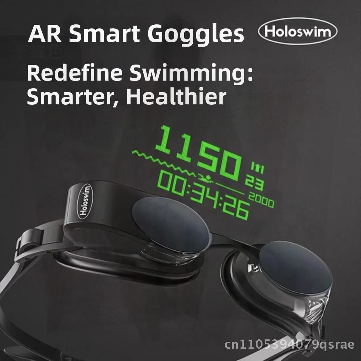Intelligent swimming glasses Holoswim2 pro AR Digital real time display HD Anti-Fog Miopia Current lens up to 500 degrees for adults