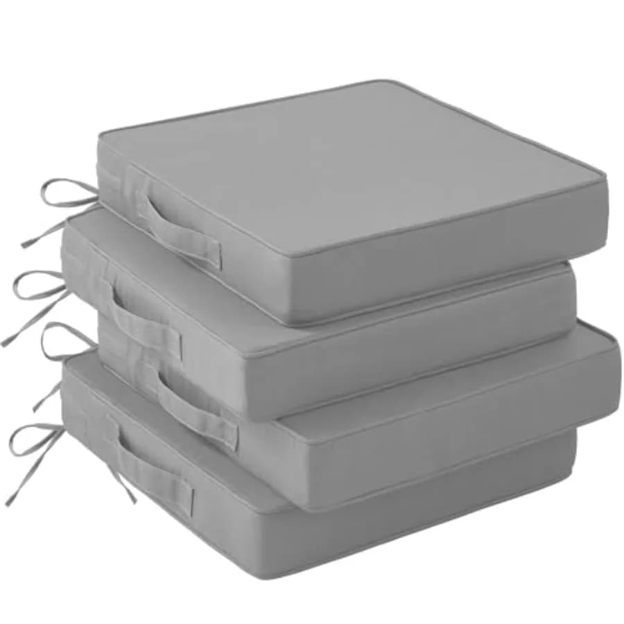 Cuscini per sedie da patio 19" x 19" x 3" Set di 4 cuscini impermeabili per mobili da esterno