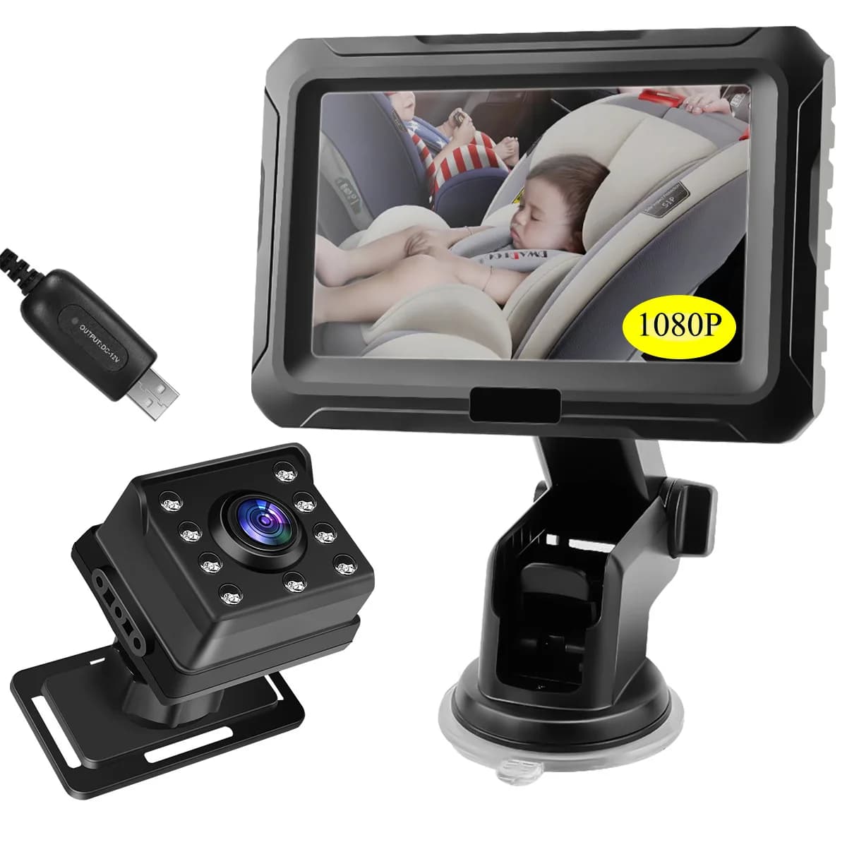 Fabbrica da 4,3 pollici Modello privato HD 1080P Visione notturna Specchio wireless Seggiolino auto Specchio Videocamera per baby monitor per auto in auto