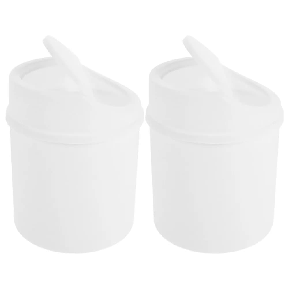 Set di 2 Mini Cestini per Rifiuti con Coperchio Ribaltabile, Contenitori Compatti per Scrivania, Comodino, Bancone, Bagno e Cucina