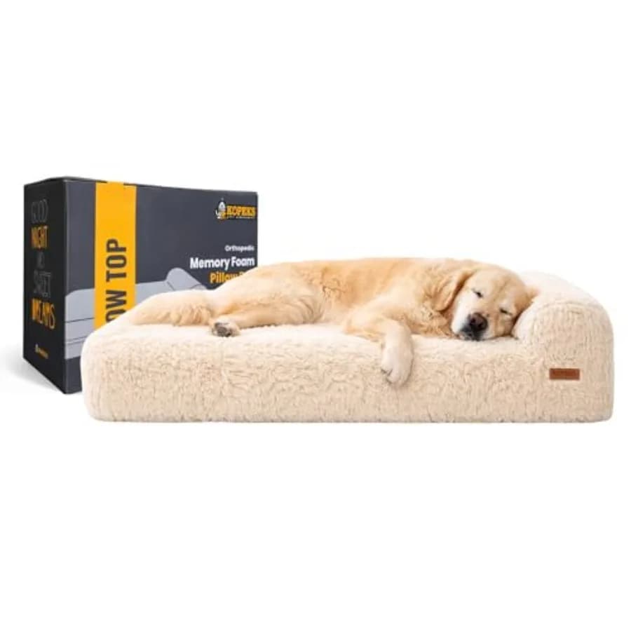 Cuccia Ortopedica per Cani in Memory Foam, Spessa 7 Pollici, Extra Large con Cuscino, Marrone Soffice 50x34x10, Include Rivestimento Impermeabile Durevole Rimovibile