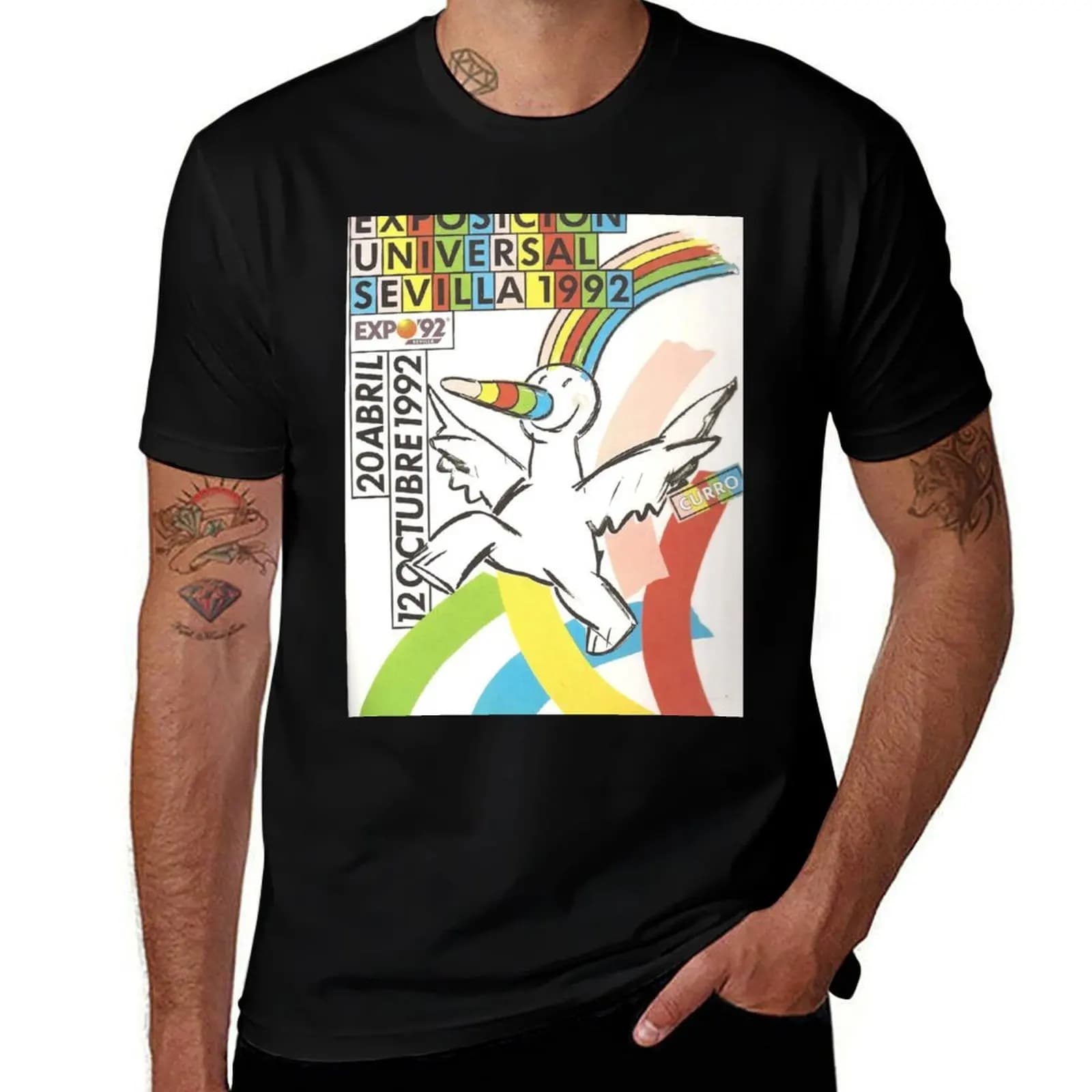 expo 92. Seville T-Shirt custom shirt oversized t shirt cotton man t-shirts men clothings