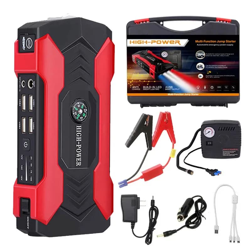 Mini avviamento di emergenza per auto 29800mAh 1000A con batteria al litio 12V Power Bank Jump Pack con caricatore booster del compressore d'aria per auto