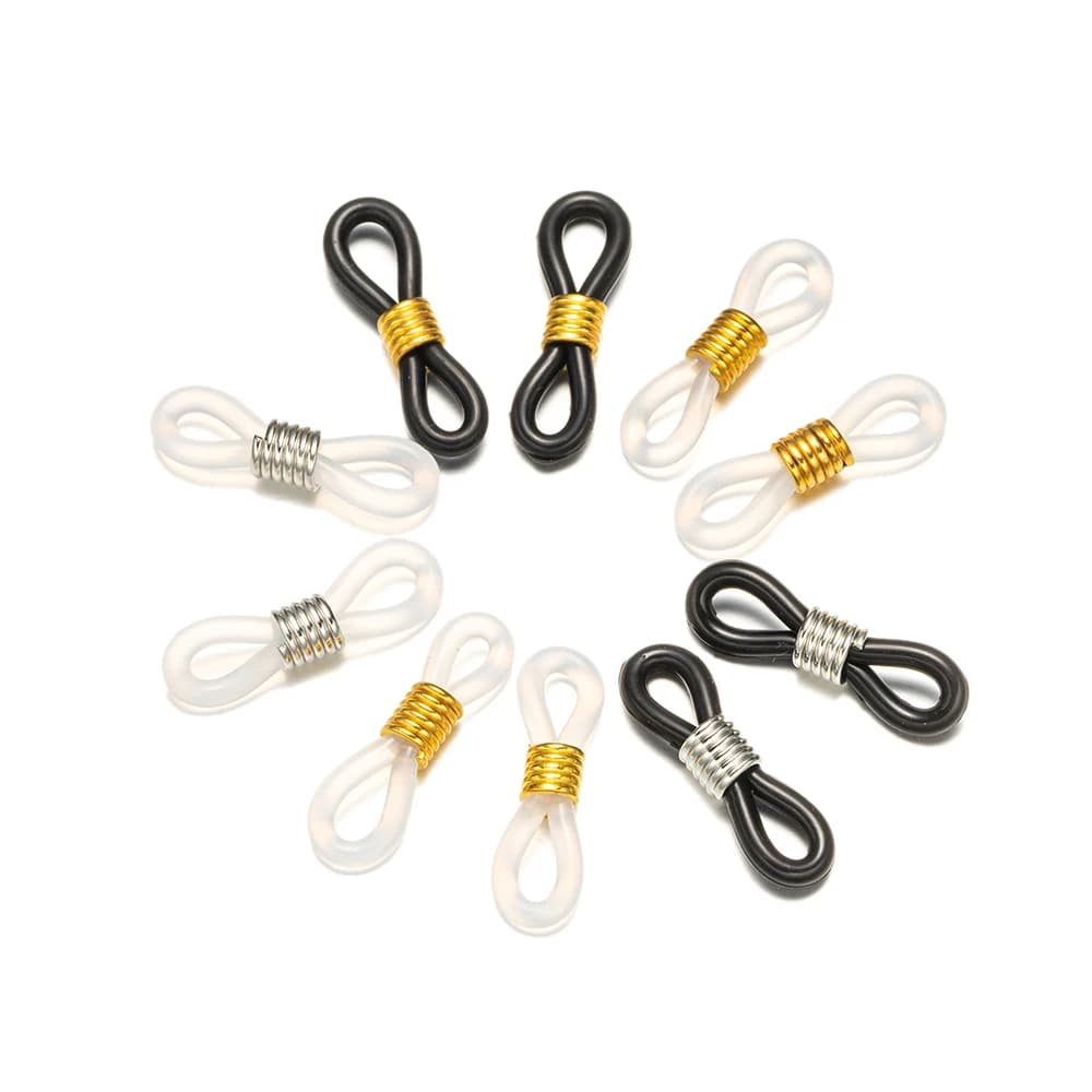 50 pezzi catena per occhiali anello in gomma antiscivolo occhiali da sole connettore ad anello terminale per gancio fai da te occhiali accessori per fermo occhiali