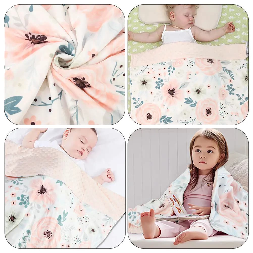 Coperta per neonati con stampa a cartoni animati, copertina avvolgente lavabile, morbida trapunta per passeggino, auto e culla