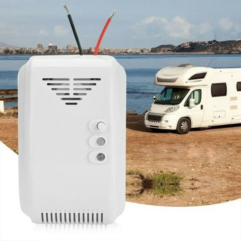 Sensore rilevatore di allarme perdite di gas combustibile Allarme flash LED Allarme motore sonoro Sicurezza domestica Sensore di fumo di sicurezza