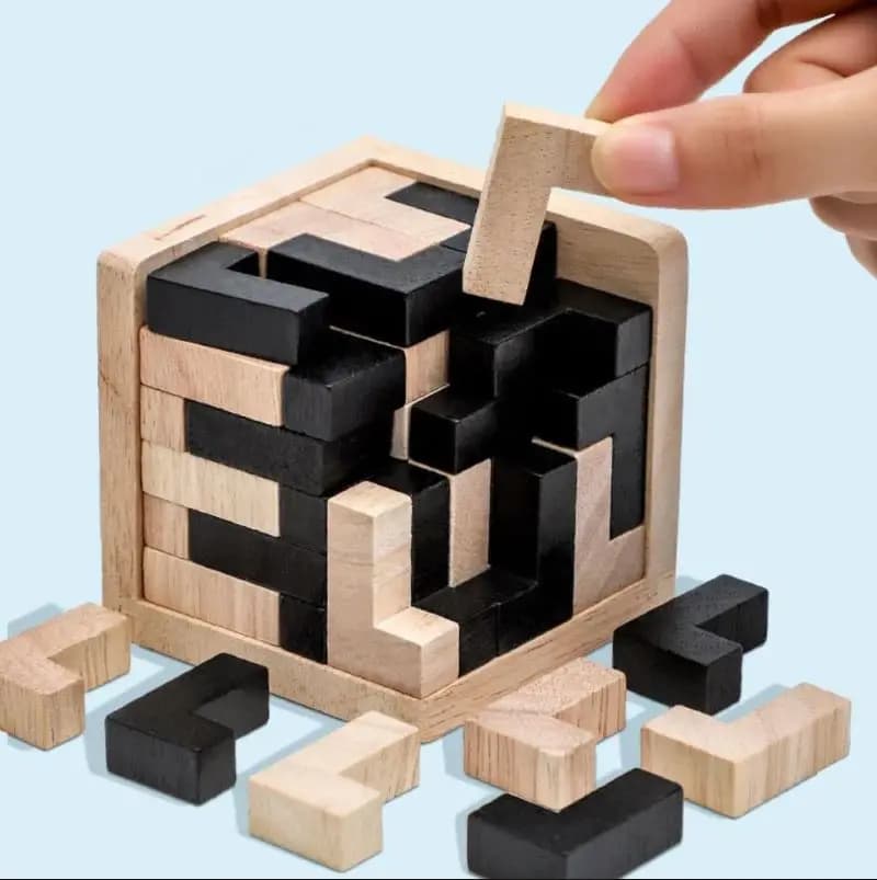 3D Cubo Puzzle Luban Interbloccaggio Creativo Educativo Giocattolo di Legno Cervello IQ Mente Gioco di Apprendimento Precoce Regalo Per I Bambini Lettera 54T