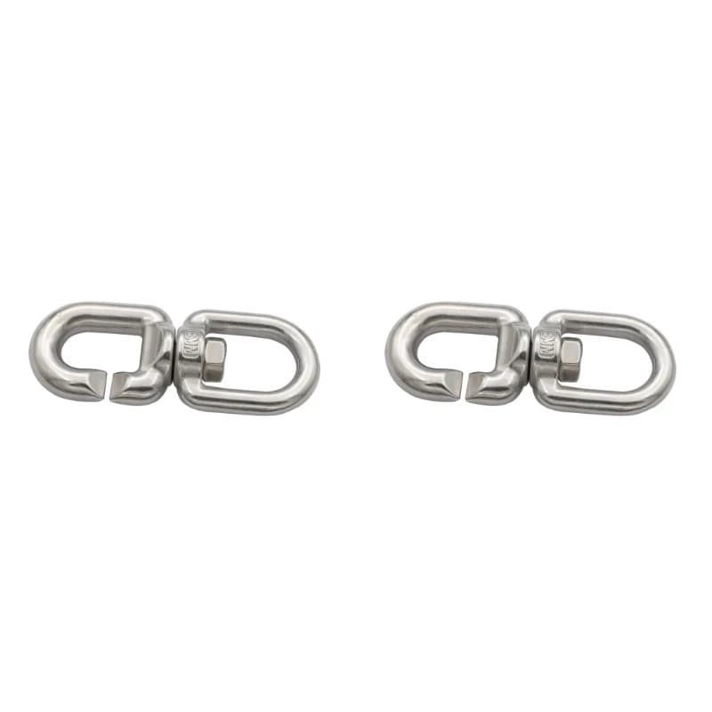 Boats Stainless Steel Rotating Rope Link with 360 Degree Motion and Threaded Closure for Hanging Hardware and Marine Use