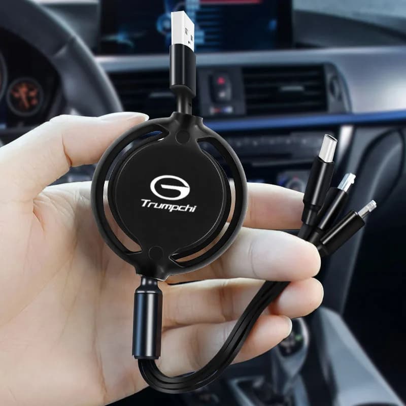 Cavo di ricarica veloce 3 in 1 Cavo dati USB tipo C Caricatore per GAC MOTOR Trumpchi GS4 GS5 GS8 GM8 GA4 GA6 GA3S M8 ES9 Aion S Aion Y