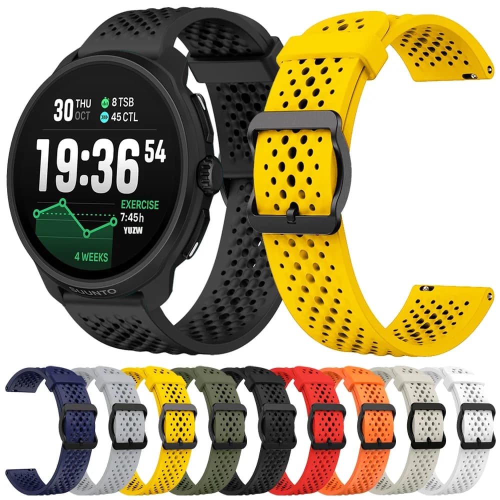 20mm 22mm breathable sports strap for SUUNTO RACE 2 S strap for SUUNTO RUN/3 5 9 PEAK PRO/OCEAN/VERTICAL silicone strap
