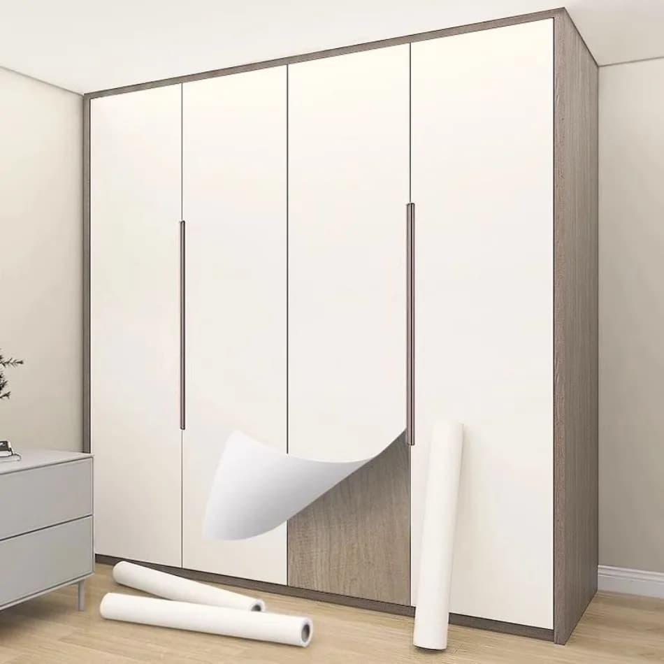 Sensazione di pelle del bambino carta da parati in PVC impermeabile autoadesiva spessa Muebles mobili mobili da cucina armadio adesivi a prova di olio