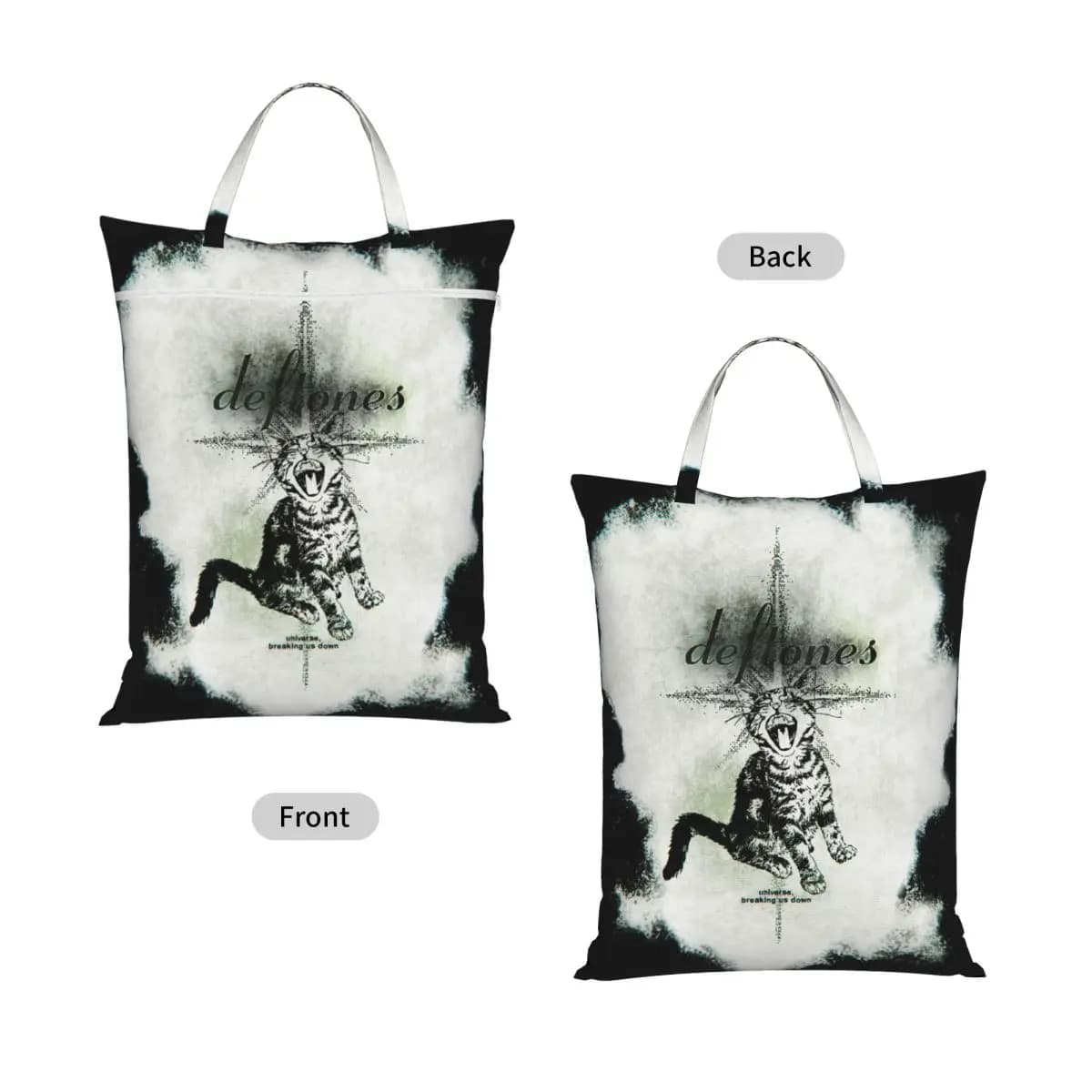Deftones Metal Band White Pony Album Travel Laundry Bag Waterproof Reusable Dirty Clothes Pouch Gym Yoga Camping Washing Basket