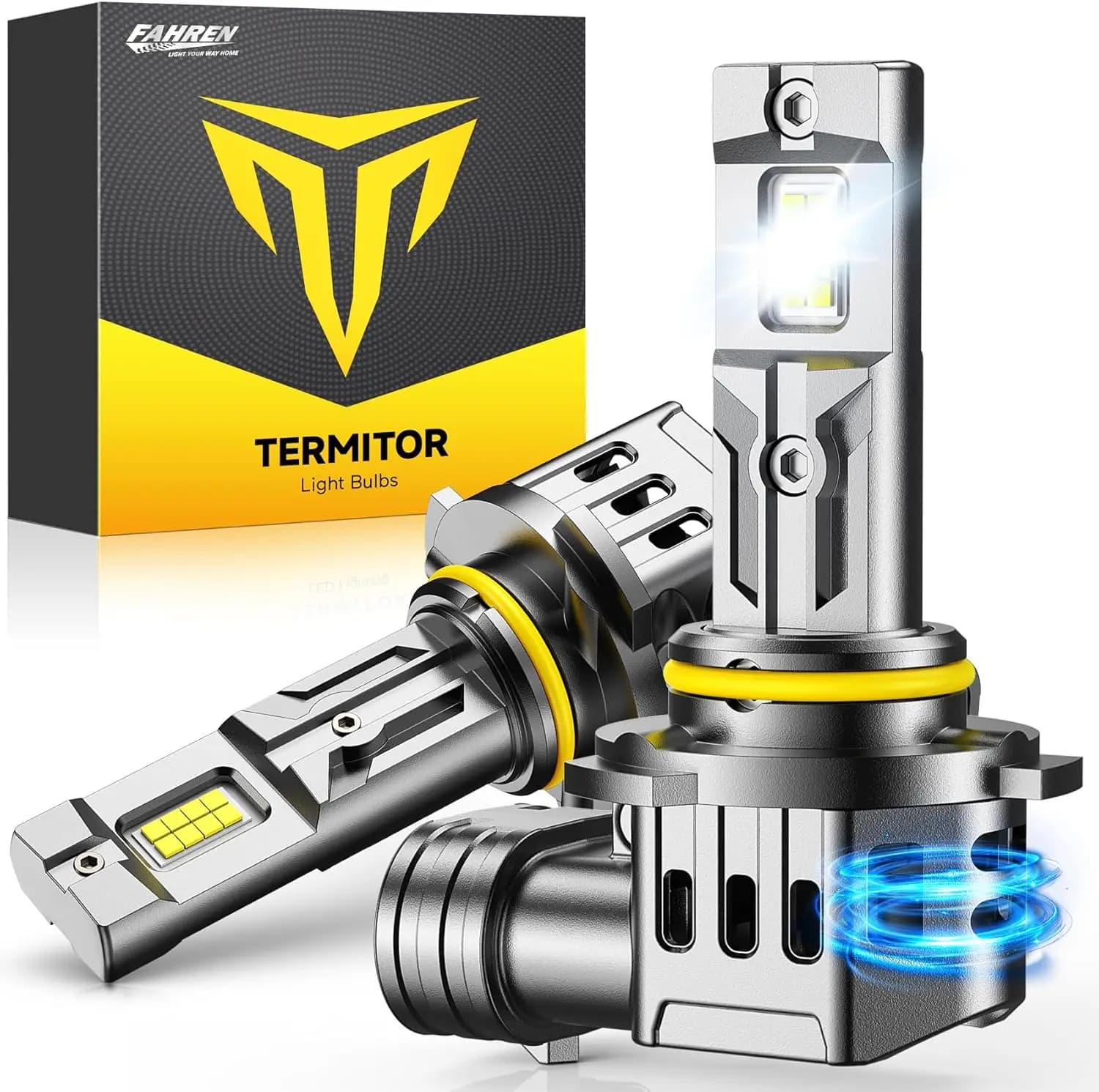 FAHREN 2PCS 9005 LED Fog Light Bulb,2026 CANBUS Car Headlights Elite Core 16 Chips 60000LM 𝟏𝟐𝐗 Brightest,1:1 Halogen Size