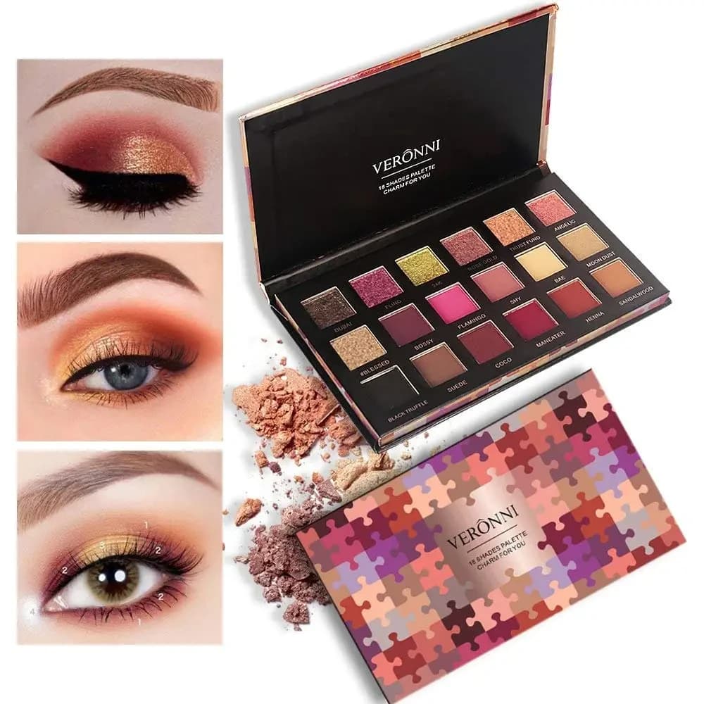 Piastra per ombretti a 18 colori impermeabile perlescente Matte Silkworm Brightening Glitter Earth trucco a lunga durata
