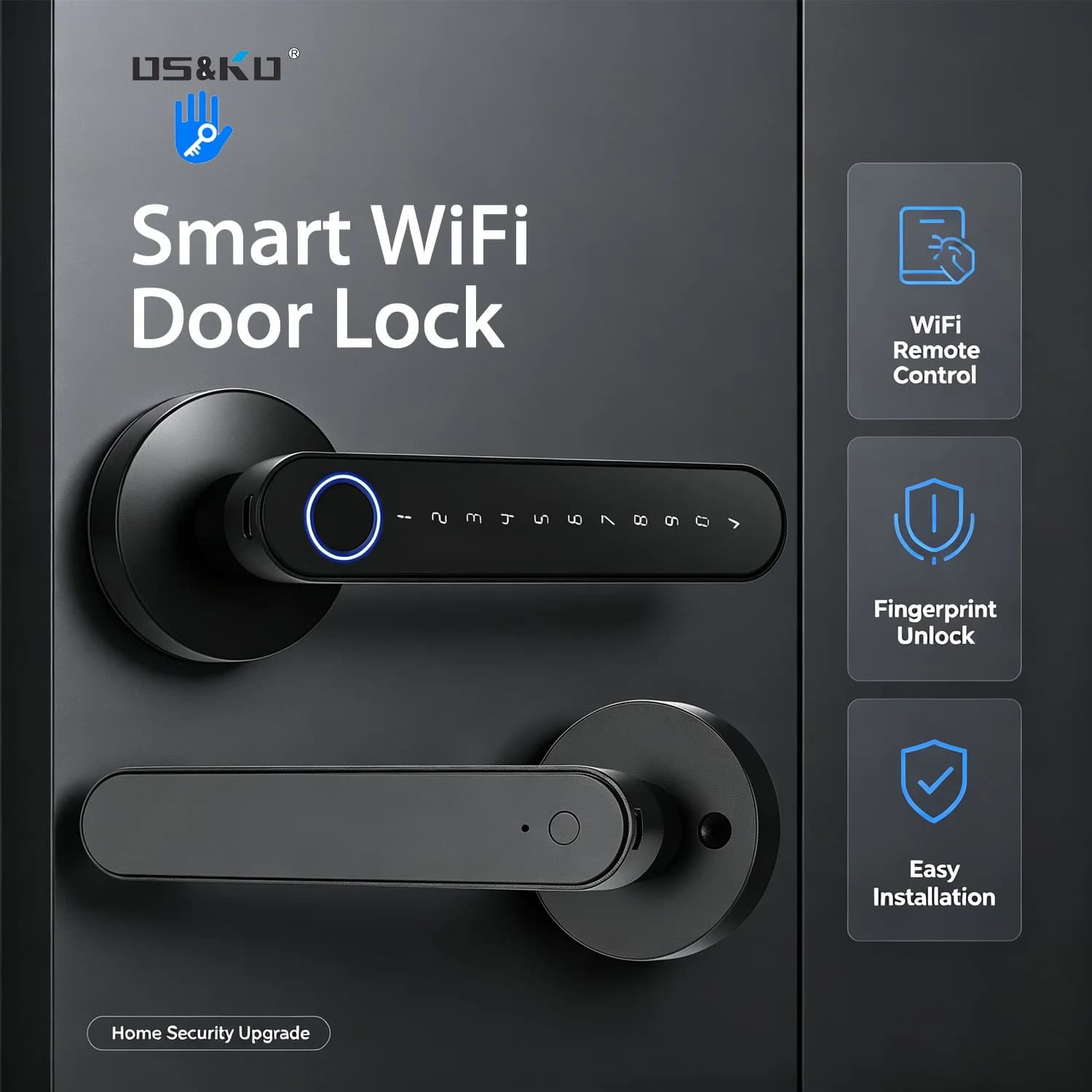 TTLock Smart Digital Door Lock, 5 Ways Keyless Entry: Fingerprint, Anti-Peep Virtual Password, RFID IC Card, Bluetooth APP Remote Unlock & Mechanical Key, 12 Months Long Standby Security Lock for Home, Apartment, Airbnb, Hotel Office