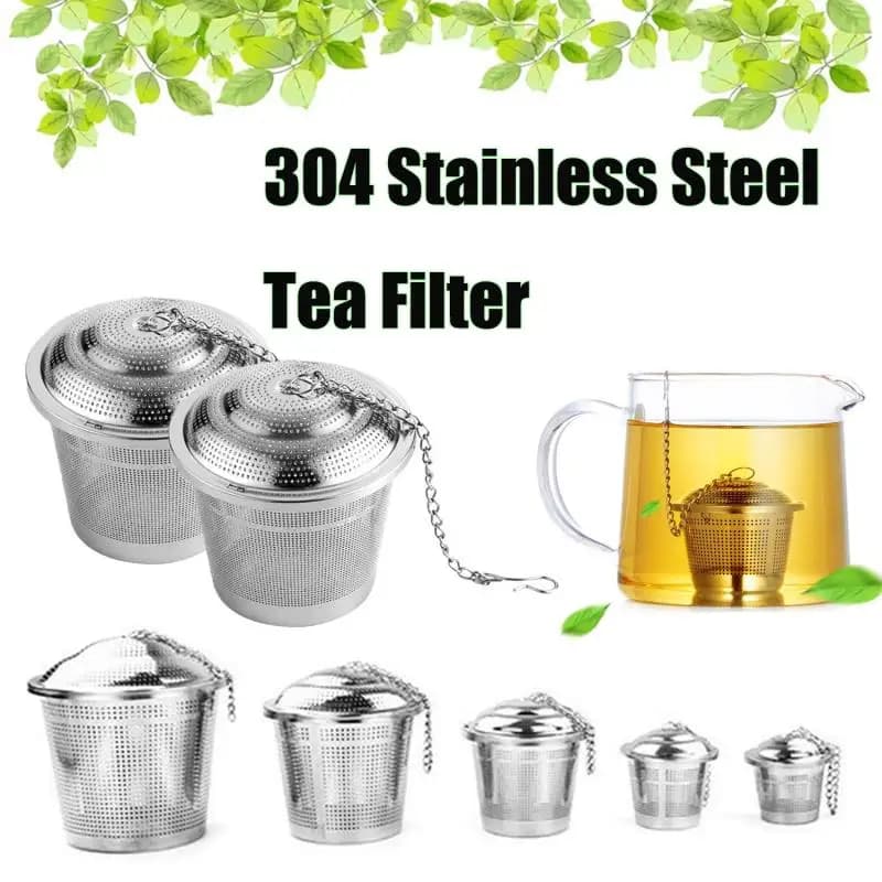 304 Stainless Steel Chain Tea Leaf Infuser Filter Hot Pot Brine Kitchen Soup Seasoning Ball Creative Mesh Herbal Spice Filter