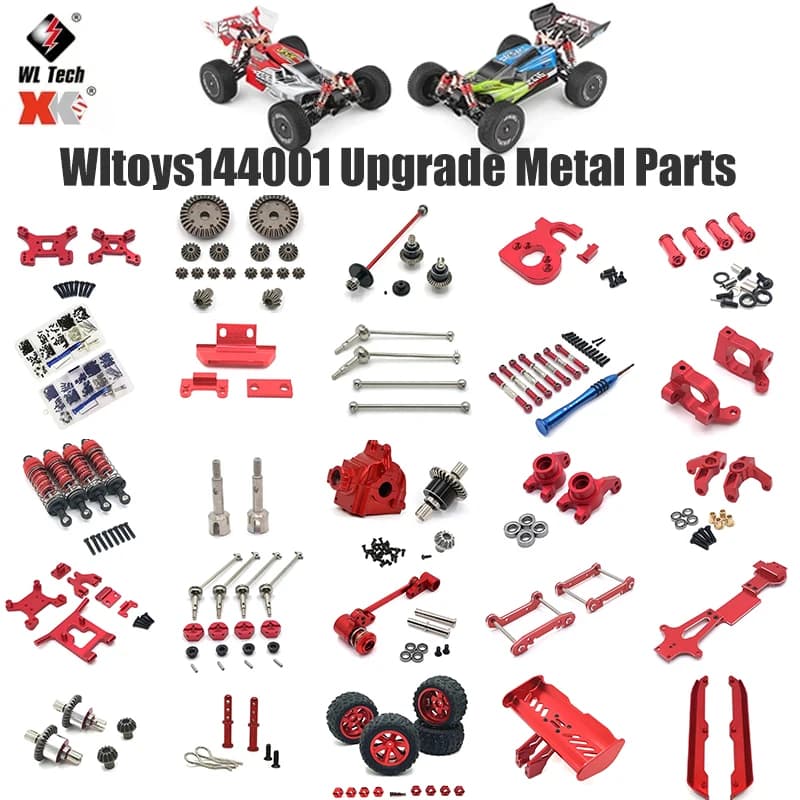 WLtoys 144001 144010 124016 124017 124018 124019 Aggiornamento auto RC Pezzi di ricambio in metallo Asse cardanico Osso di cane Assale posteriore Ricambi auto