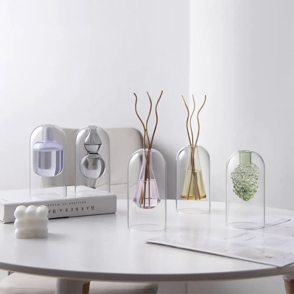 Bottiglia in Vetro per Aromaterapia, Creativa a Doppio Strato, per Evaporazione di Oli Essenziali, Raffinata Bottiglia Diffusore di Fragranze