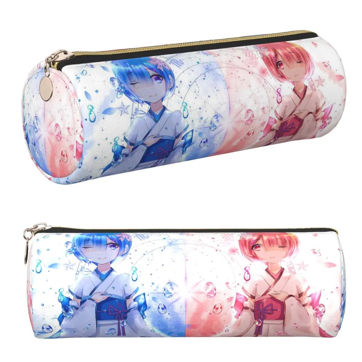 Cute Re Zero Rem Lem Anime Pencil Cases Pencil Pouch Stationery Supplies Large Storage Pen Box Pencil Bag for Students School