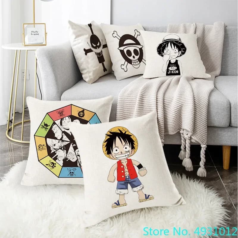 45X45 cm Anime One Piece Rufy PartnerZanZoro Nami Cuscino Fodera per cuscino Carino Casa Divano Ufficio Pisolino Federa Regalo