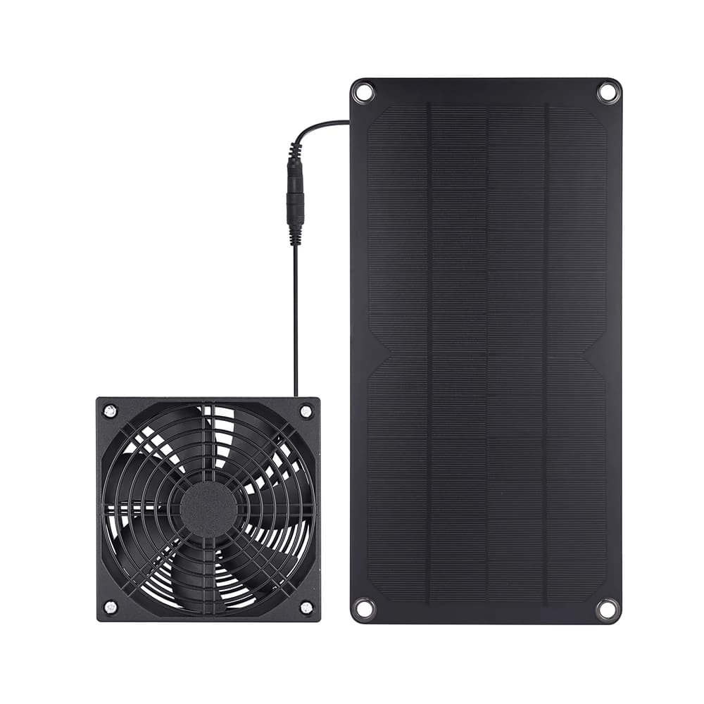 Elegeek Solar Exhaust Fan Mini Ventilator 10W Solar Panel Powered Fan Air Extractor for Dog Chicken House RV Greenhouse Fan