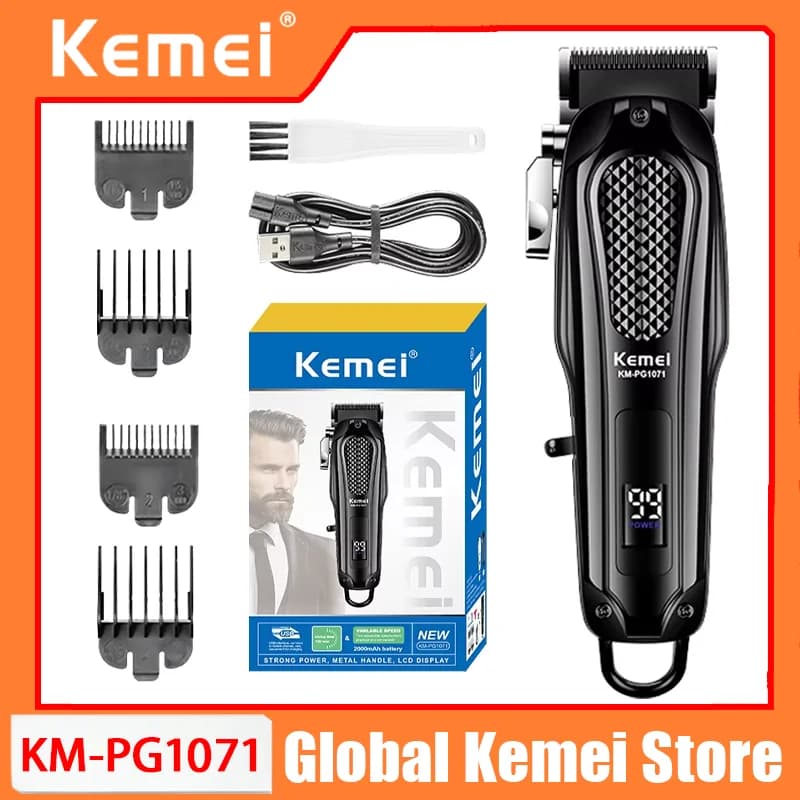 Kemei KM-PG1071 Tagliacapelli Professionale Ricaricabile Senza Fili, Kit Tagliacapelli Elettrico per Uomo, Tagliacapelli per Sfumature