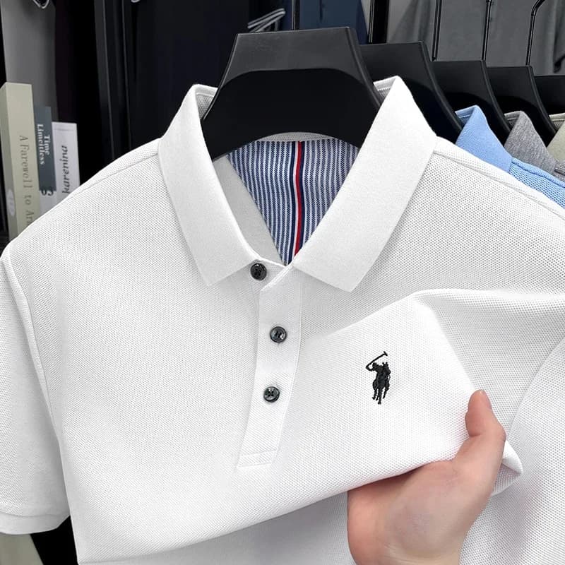 Summer Fashion Original Pure Cotton High-end Brand Men's Short Sleeved Polo Shirt Golf Paul Casual T-shirt