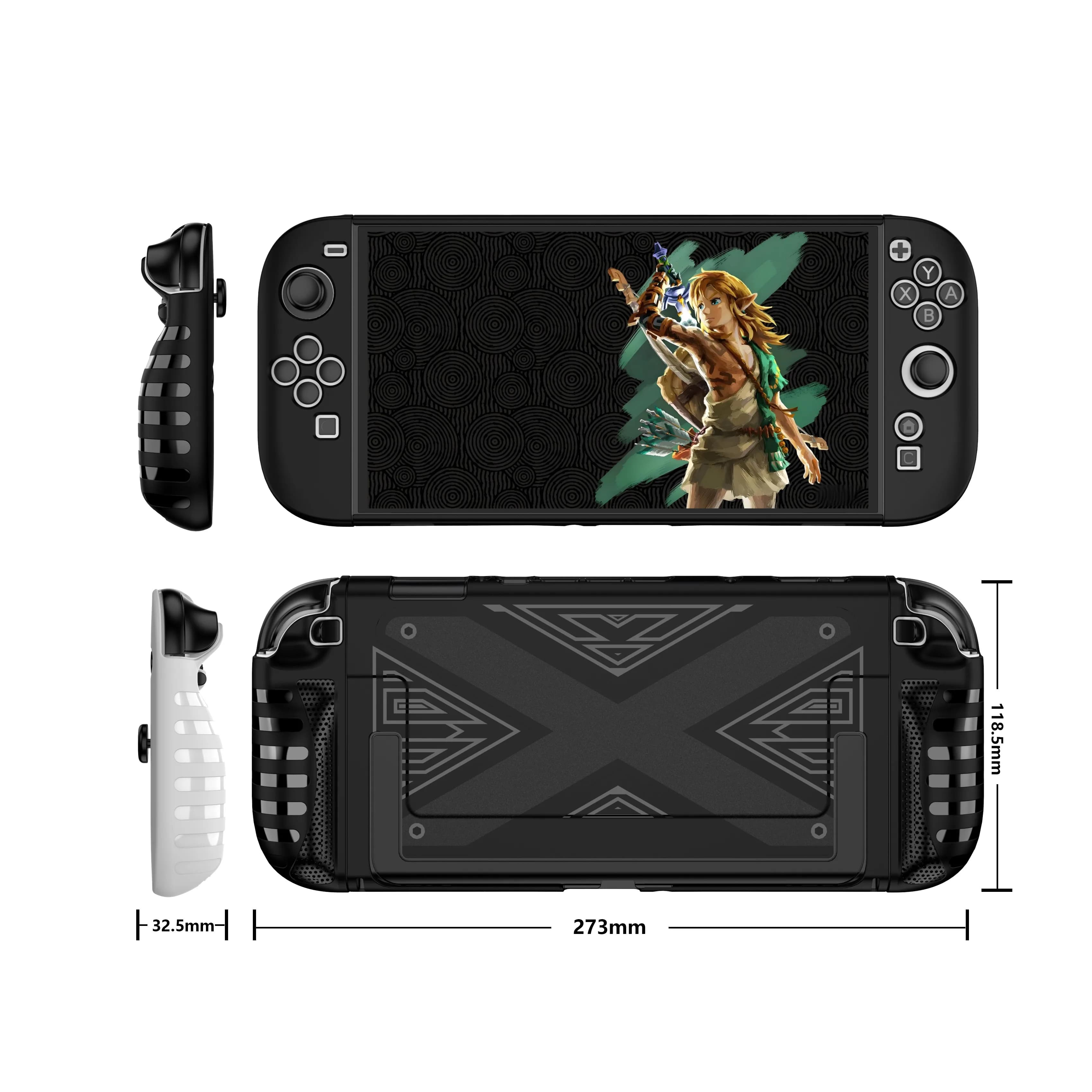 Custodia protettiva progettata per la custodia Nintendo Switch 2 (2025) Custodia compatibile con impugnatura migliorata nera