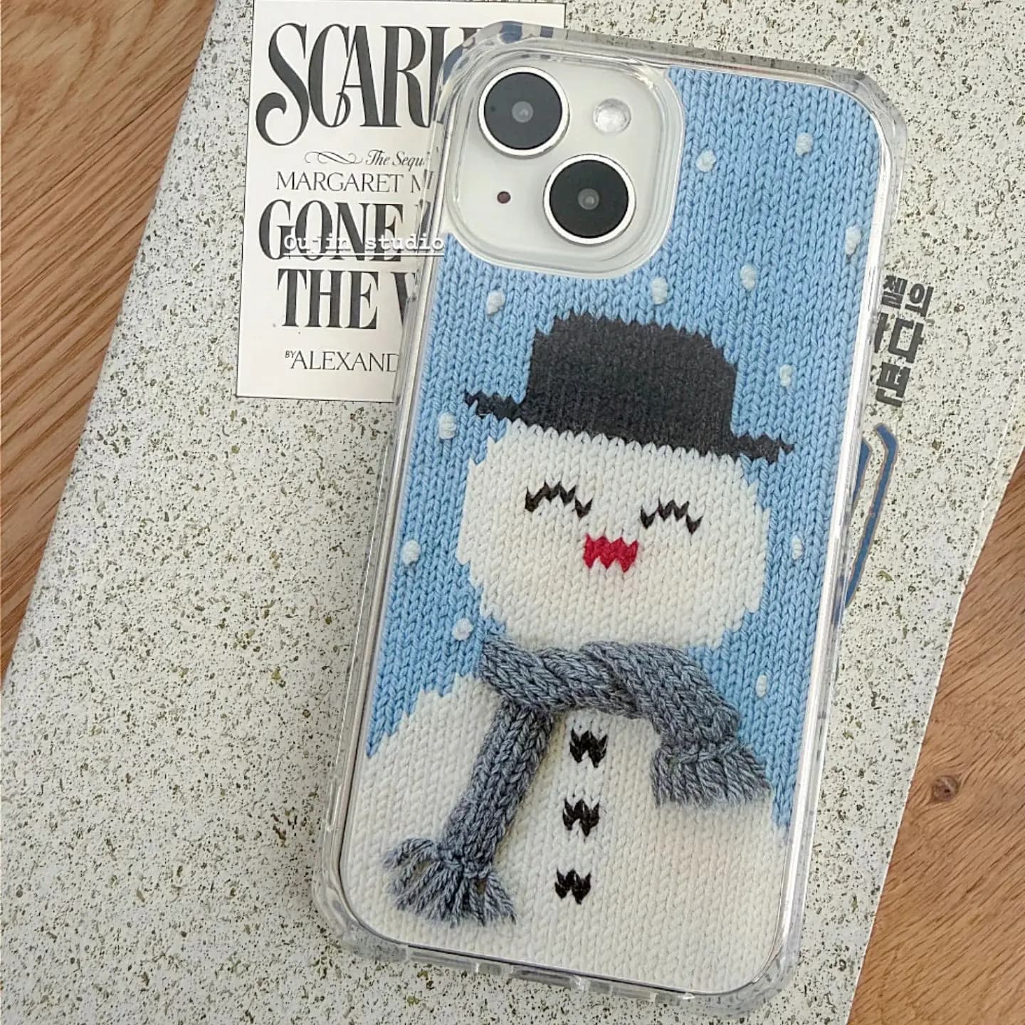 Coreano Ins Design Inverno Simpatico Pupazzo di Neve Modello Lavorato A Maglia Cassa Del Telefono Per iPhone 17 16 15 14 13 12 11 Pro XR Max 7 8 Plus Mini copertura