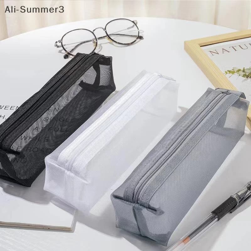 Astuccio in rete Astuccio trasparente per penne Astuccio carino semplice estetico Organizzatore Materiale scolastico per ufficio per cancelleria per studenti