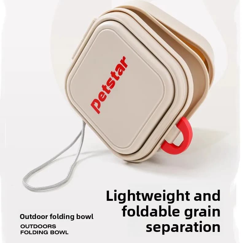 New Double-layer Outdoor Folding Bowl, Portable Pet Bowl for Dogs and Cats, Travel Water and Food Feeder