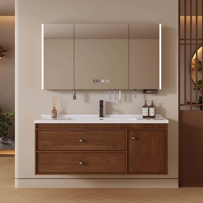 Lavandino Mobile da bagno europeo Specchio da lavaggio a LED Mobile da bagno a parete Vanity Organizer Meuble Salle De Bain Accessori per la casa