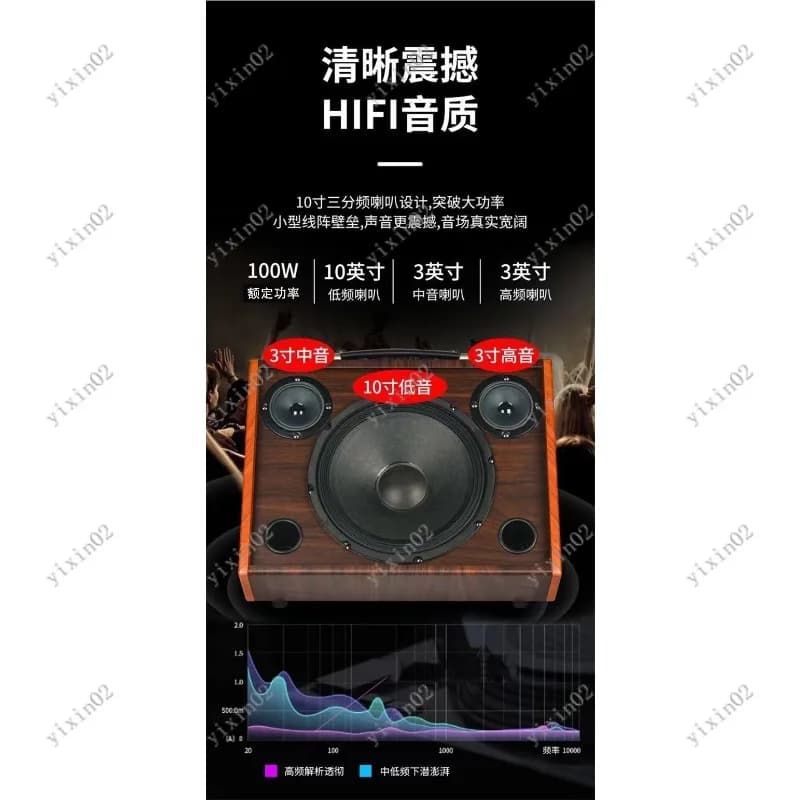 100W 150W Guitar Amplifier, Bluetooth Speaker for External, Karaoke Audio System and Live Recording