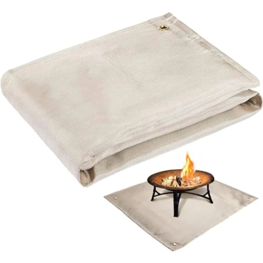 Tappetino per Braciere - Coperta Ignifuga 37.8x39.4in per Sotto il Braciere, Compatibile con Solo Stove, Tappeto Resistente al Calore per Esterni