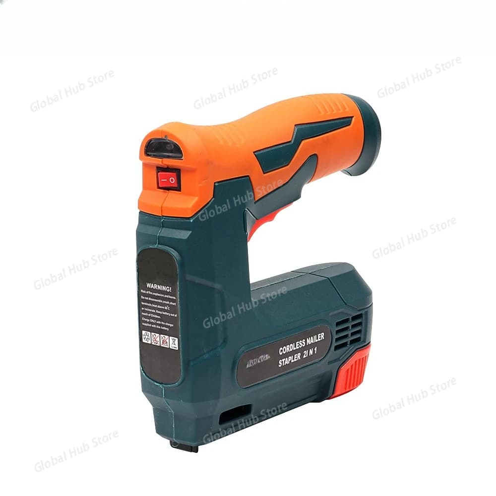 Cucitrice elettrica agli ioni di litio Cordless Brad Nailer Kit Cucitrice per tappezzeria Pistola sparachiodi per riparazione materiali di tappezzeria Carpenteria Fai da te