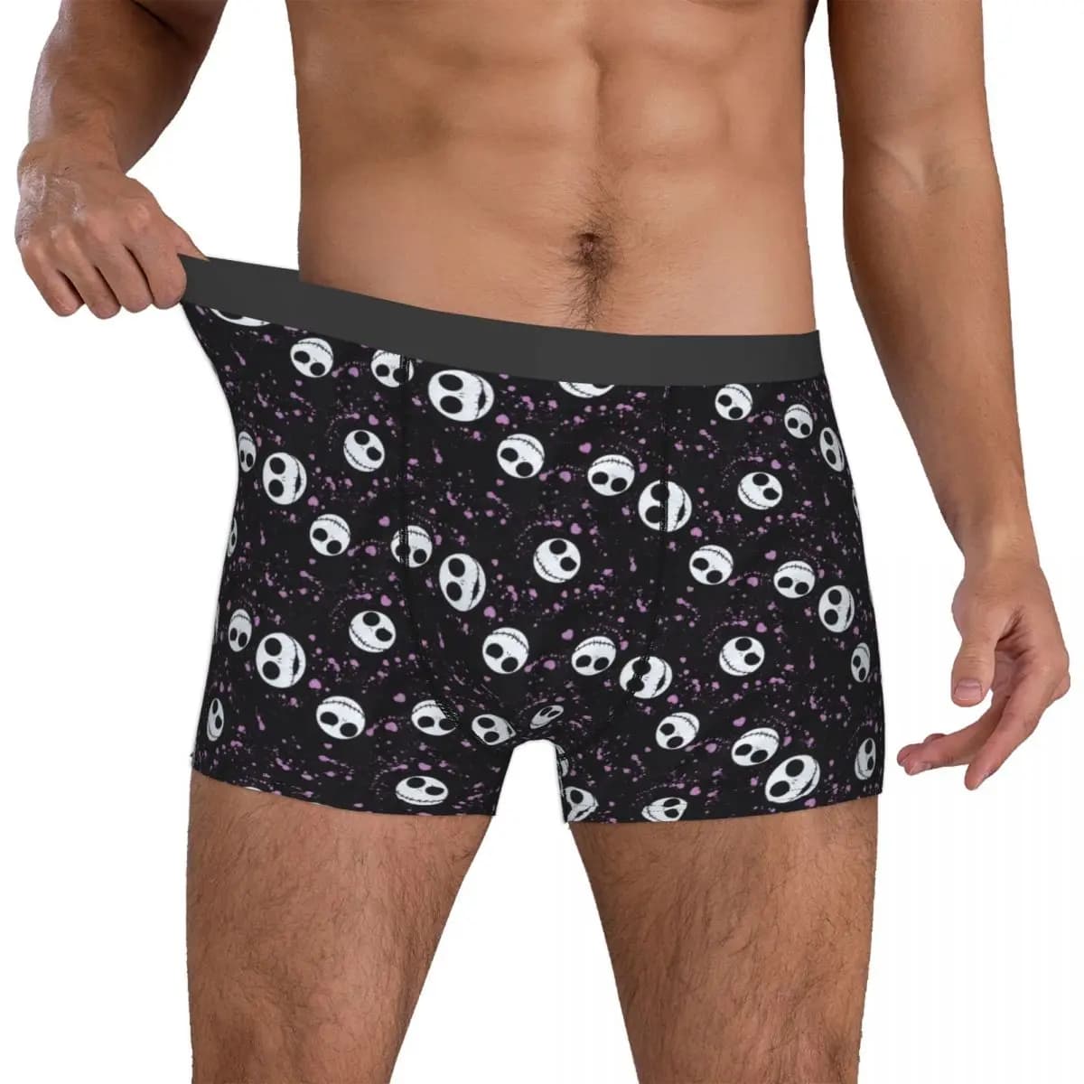 Pantaloncini boxer personalizzati Skellingtones Skull da uomo, slip da film, intimo, mutande cool