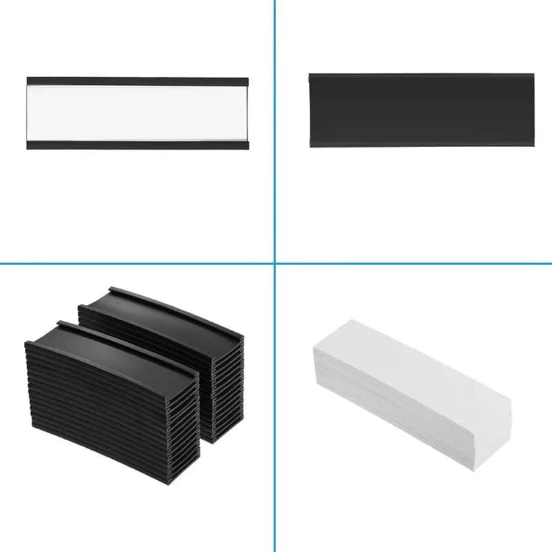 30/50 Pezzi Portaetichette Magnetici Trasparenti in Plastica, Protezioni per Carte Dati per Scaffali in Metallo, Forniture per Casa e Ufficio 1x2 1x3 Pollici
